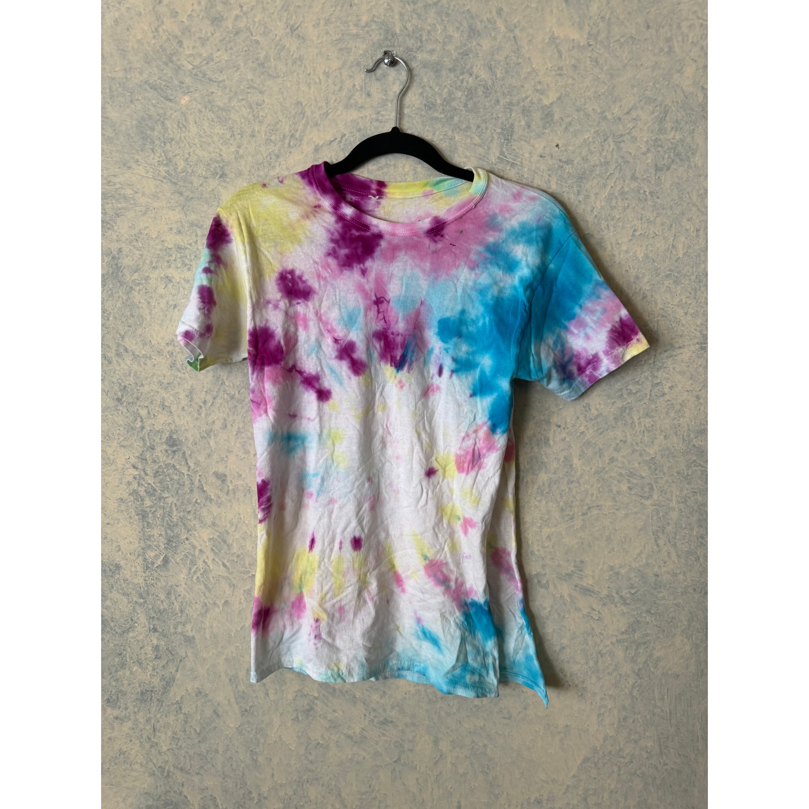 Hanes Tie Dye T-Shirt Mens Small Multicolor Excellent Crewneck Comfortsoft Tee